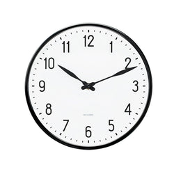 Arne Jacobsen Station Wall Clock, Black/White, 21 cm