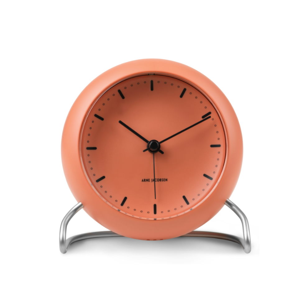 Arne Jacobsen City Hall Table Alarm Clock, orange
