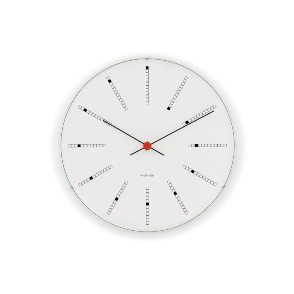 Arne Jacobsen Bankers Wall Clock, White 19"