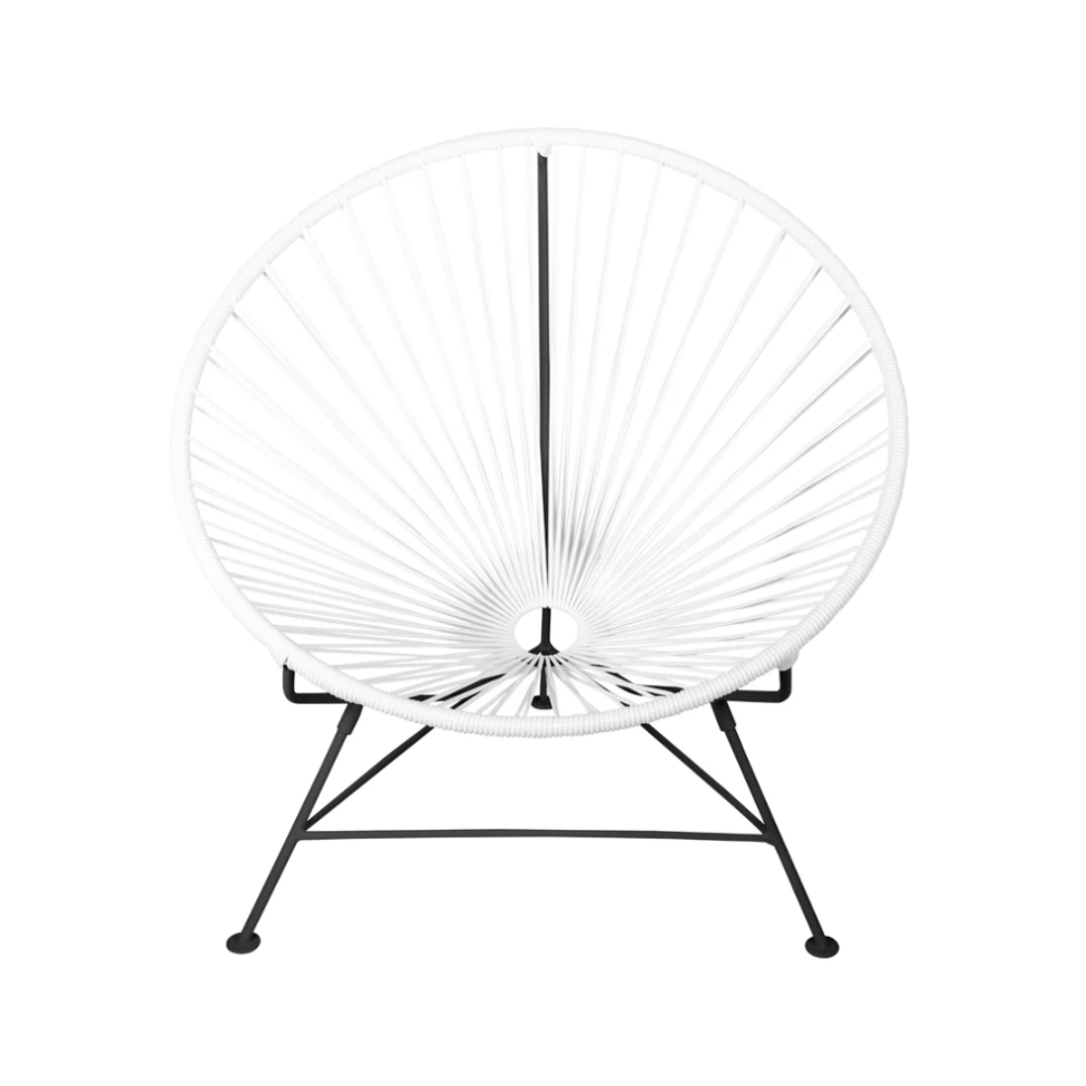 Condesa Chair, White Cord/Black Frame