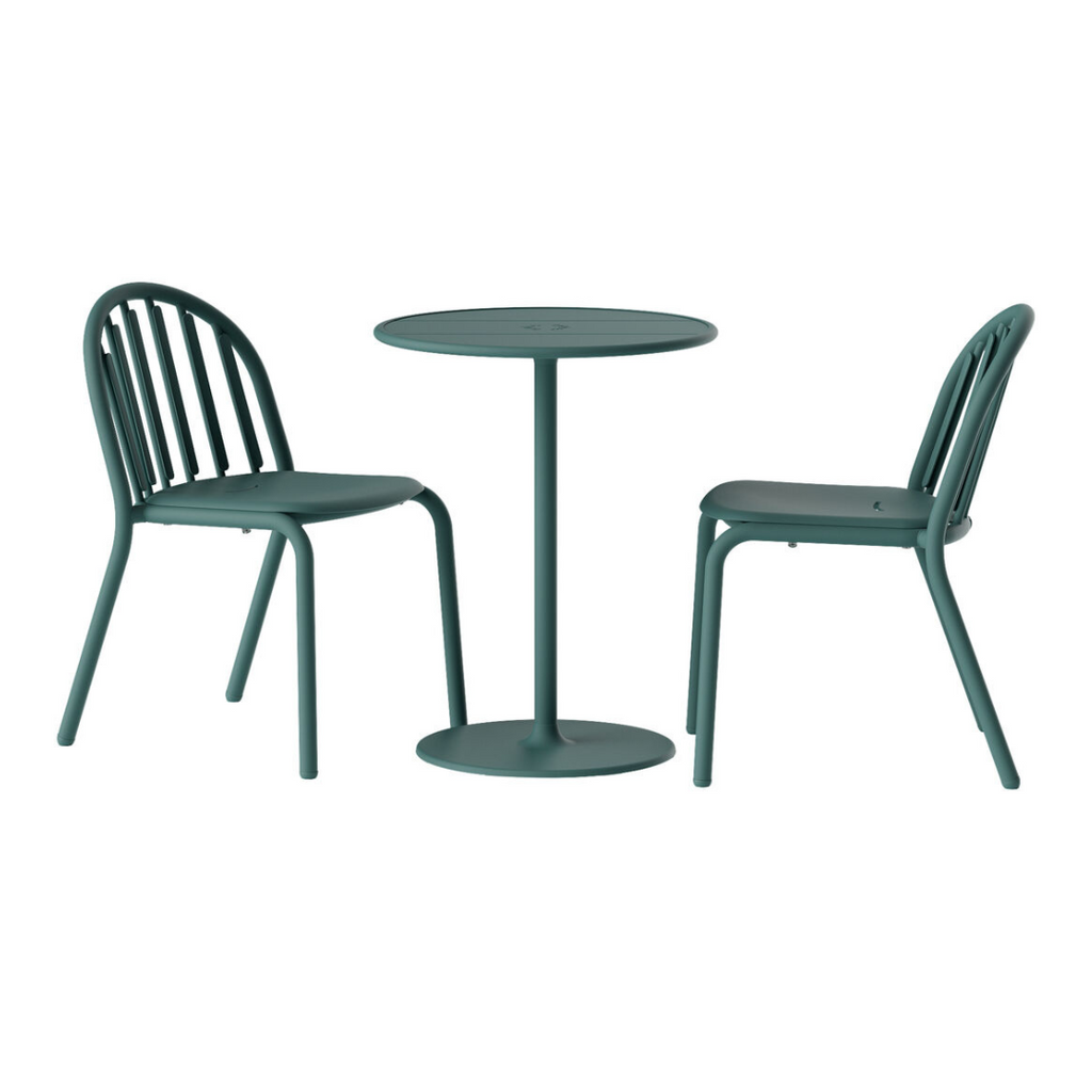 Fred's Bistro Table Set, Dark Sage. Incl 2 chairs.