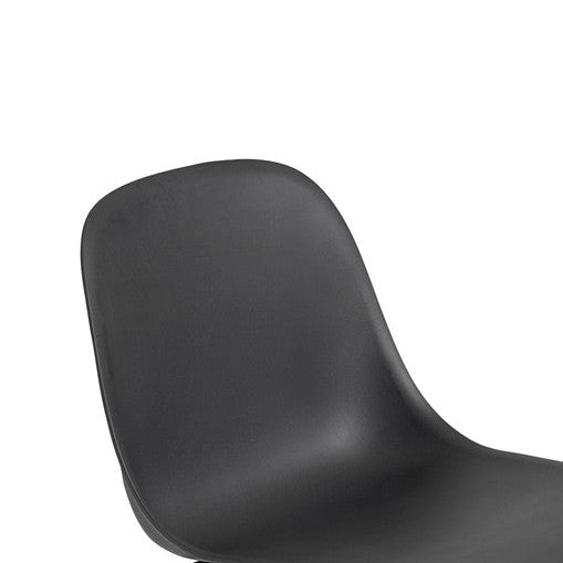 Fiber Side Chair, Black, Black Tube Base