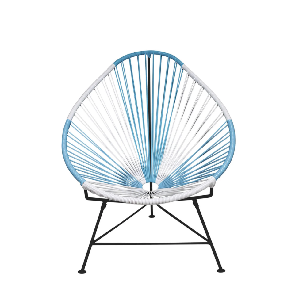 Acapulco Chair, Argentina Blue+White/White Frame