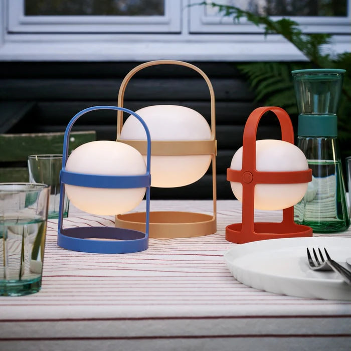 Soft Spot Solar Circular Lamp, H 7.3" Sky Blue