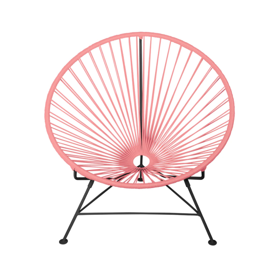 Condesa Chair, Coral Pink Cord / Black Frame