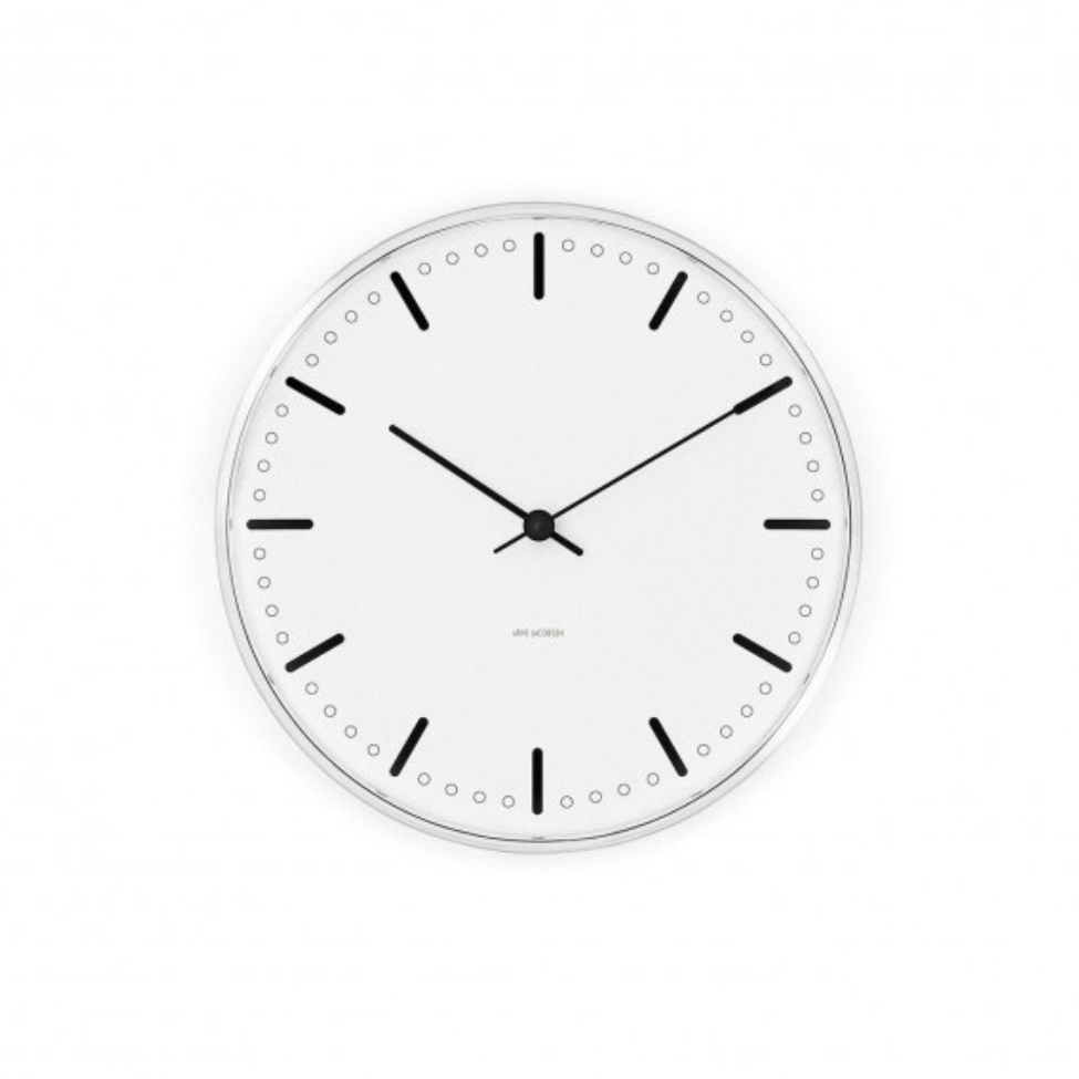 Arne Jacobsen City Hall Wall Clock Black/White, 21cm