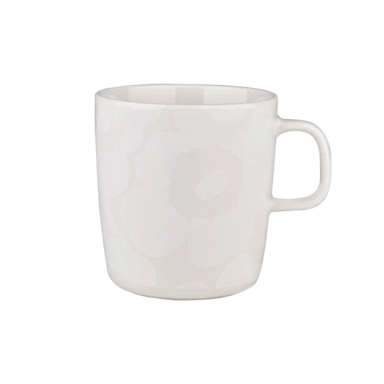 Oiva Unikko Mug 400ml, Natural and White