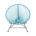 Condesa Chair, Light Blue Cord/Black Frame