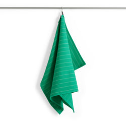 Canteen tea towel, emerald pinstripe