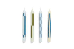hay pattern candle set / greens and blues