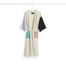 waffle bathrobe, off white multi