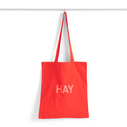 hay tote bag poppy red