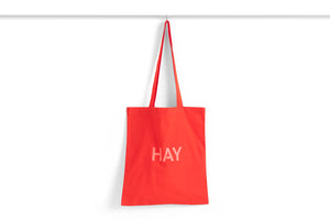 hay tote bag poppy red