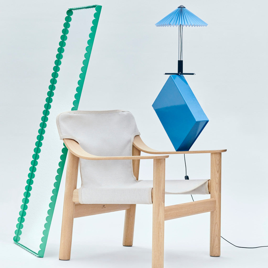 Arcs mirror, Rectangle Green, Medium