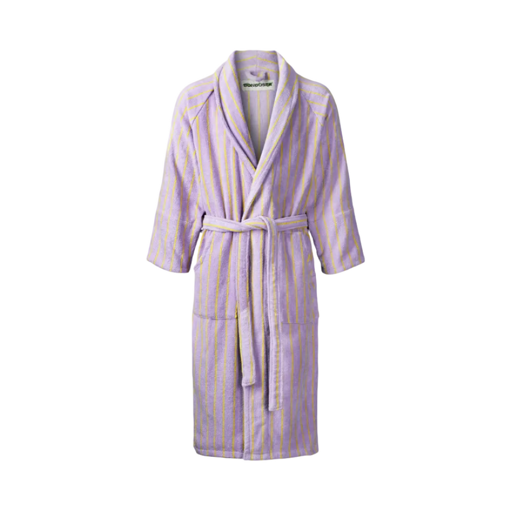 Naram Bathrobe, Lilac/Neon Yellow