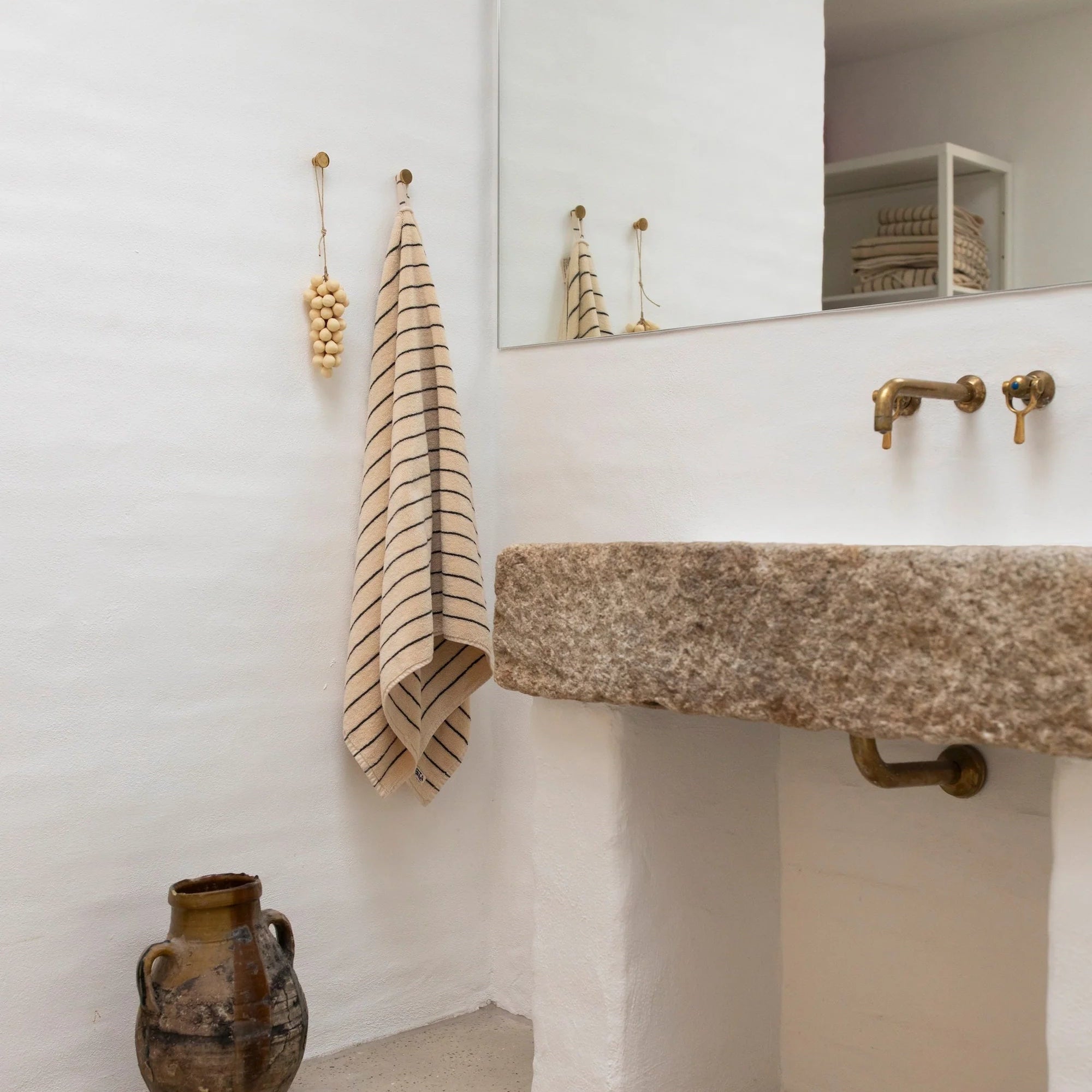 Naram Guest Towel, Camel/Ultramarine