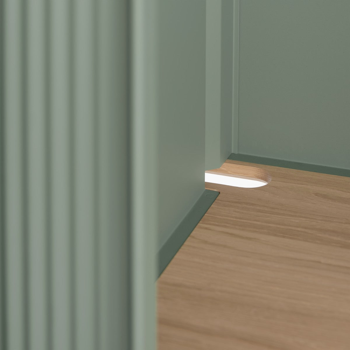 Enfold Sideboard, Low, Oak/Dusty Green