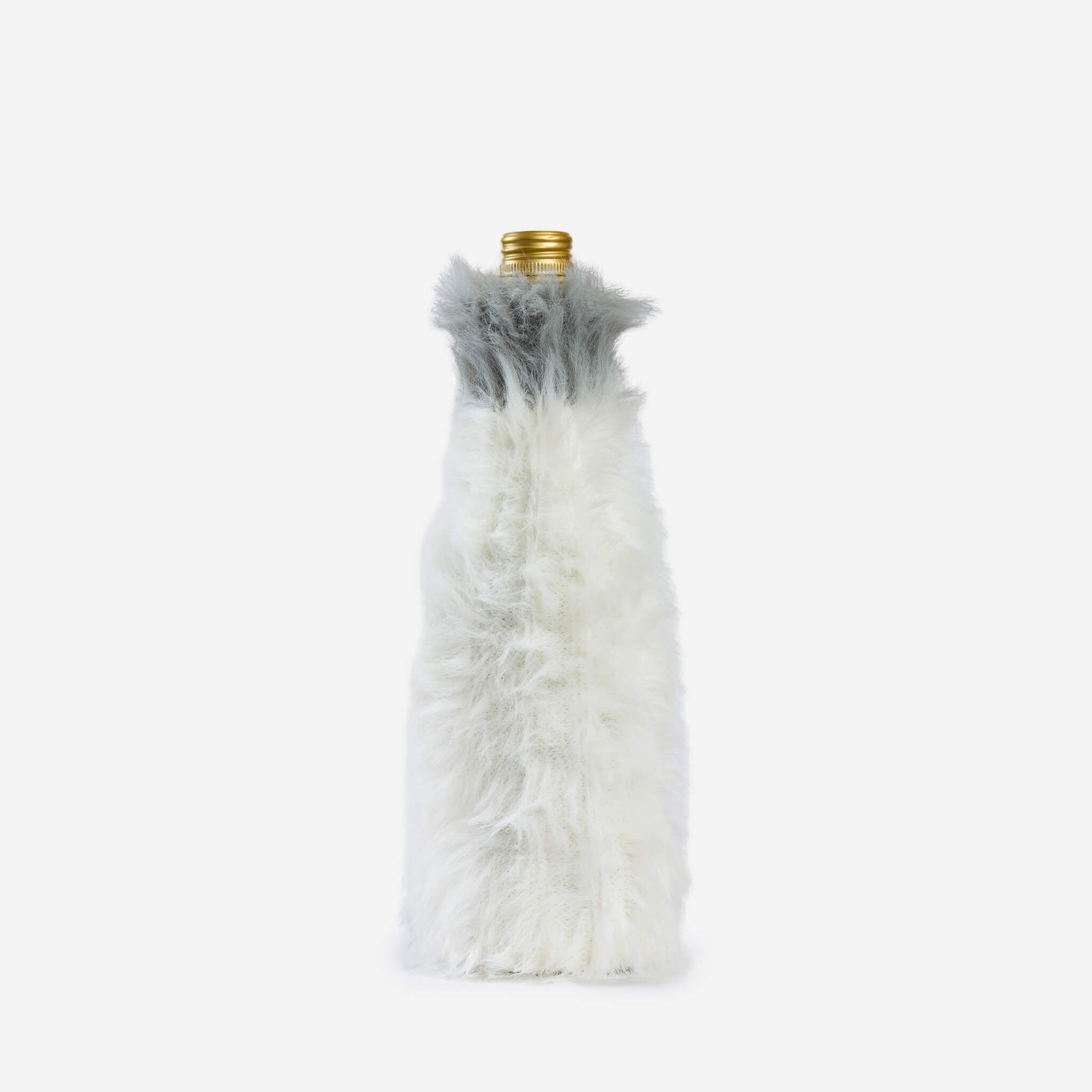 Faux Fur Bottle Sleeve, White