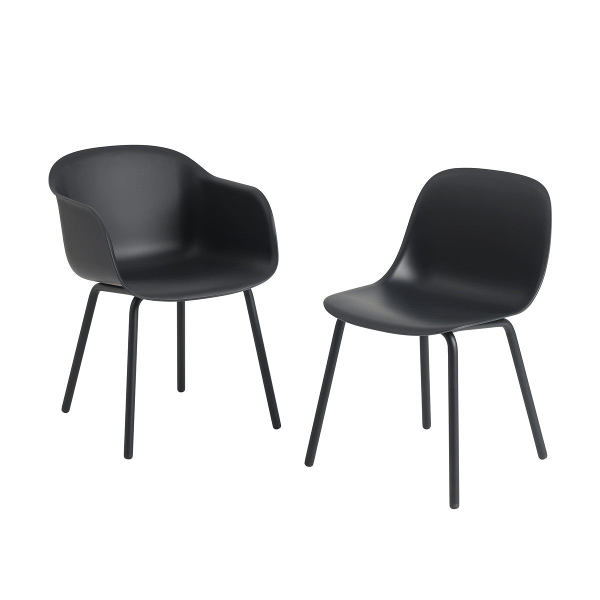 Fiber Outdoor Side Chair, Black