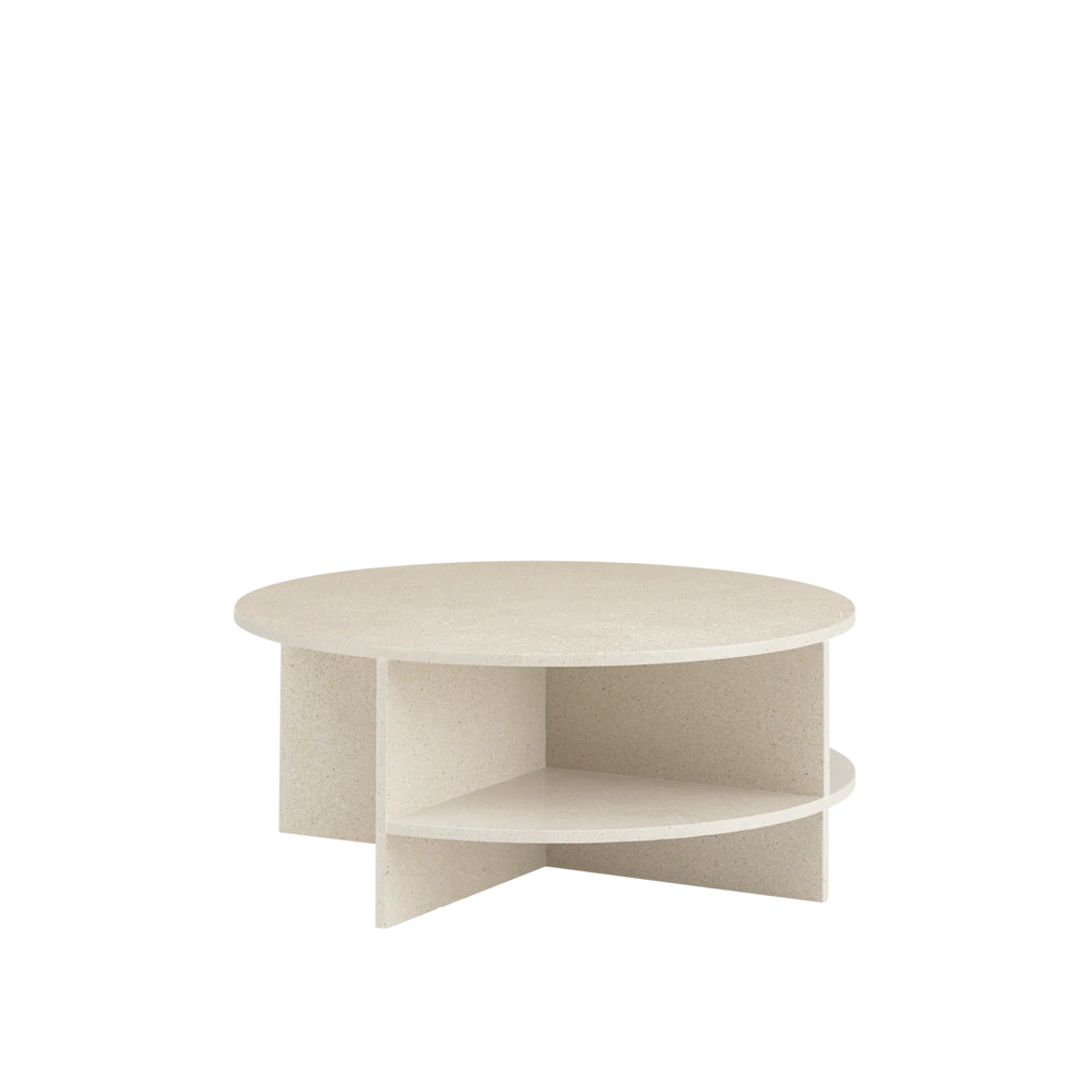 Halves Coffee Table,  Light Taupe Terrazzo