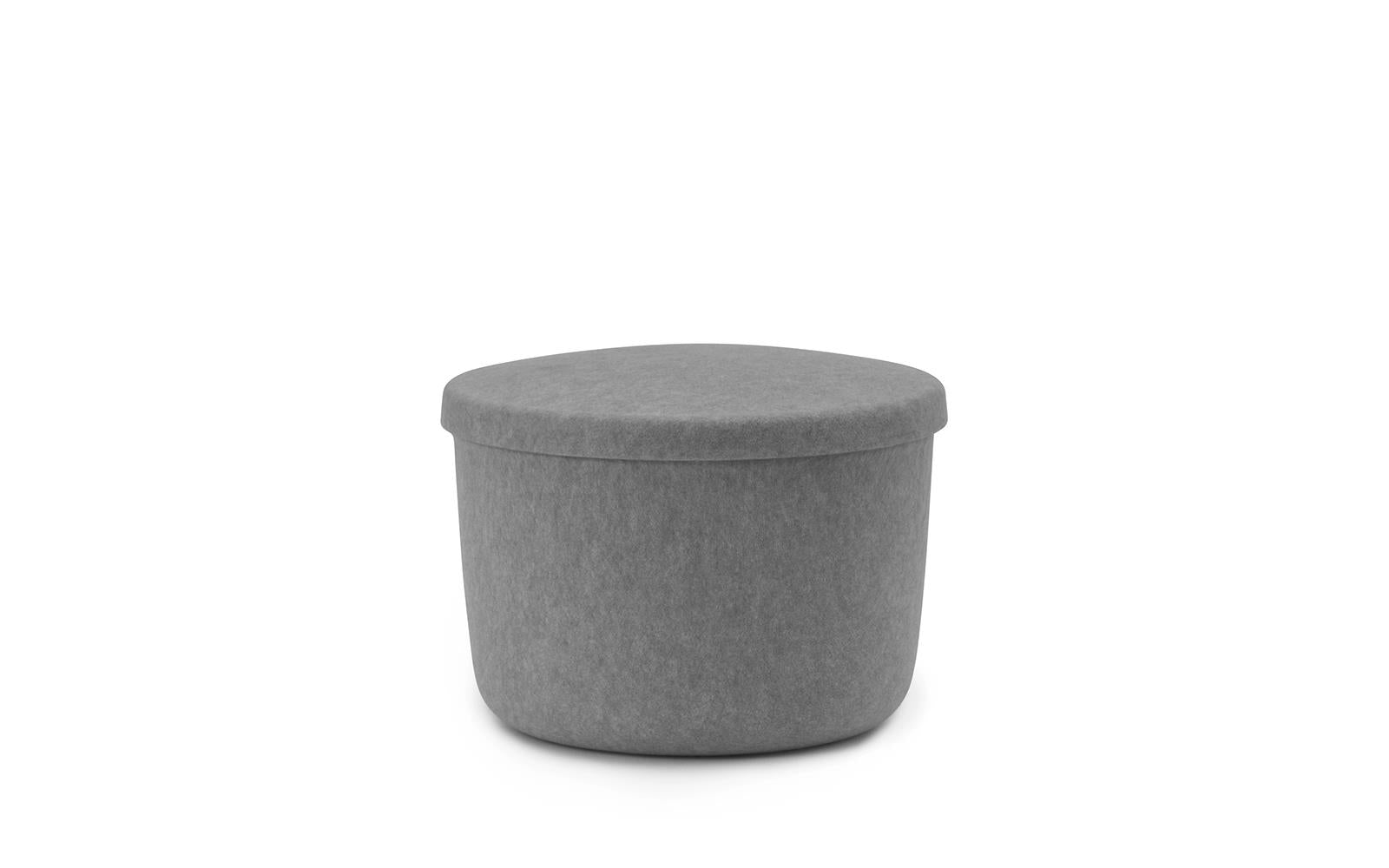 Hide Storage Pouf Small, Grey