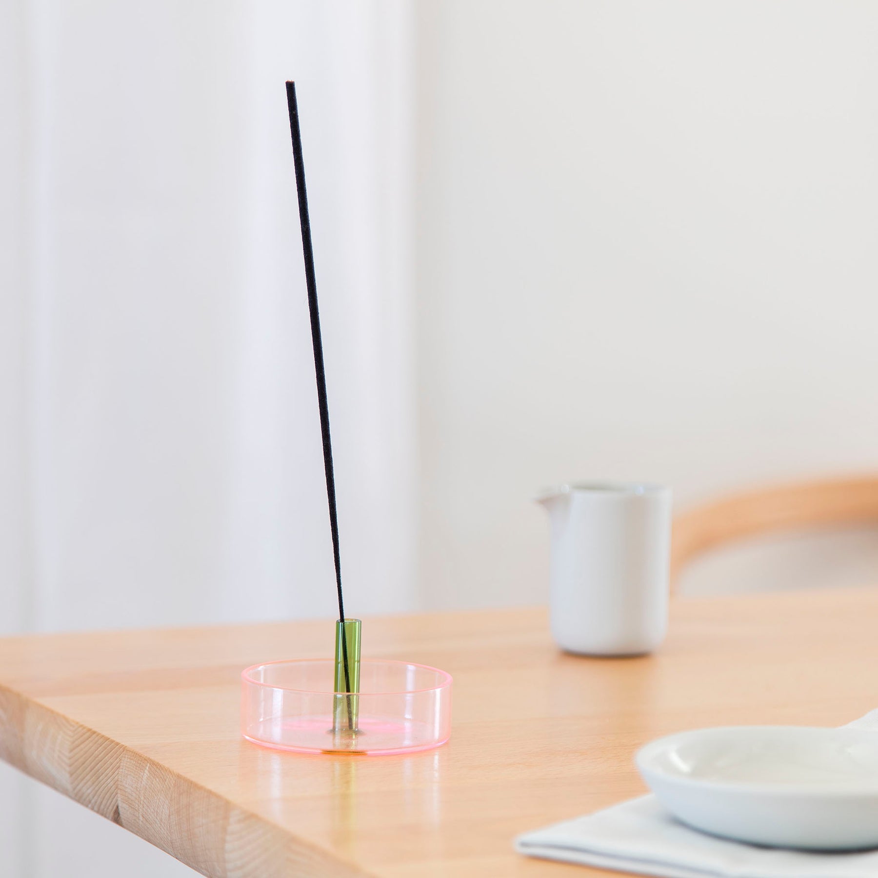 Duo Tone Glass Incense Holder, Pink / Green