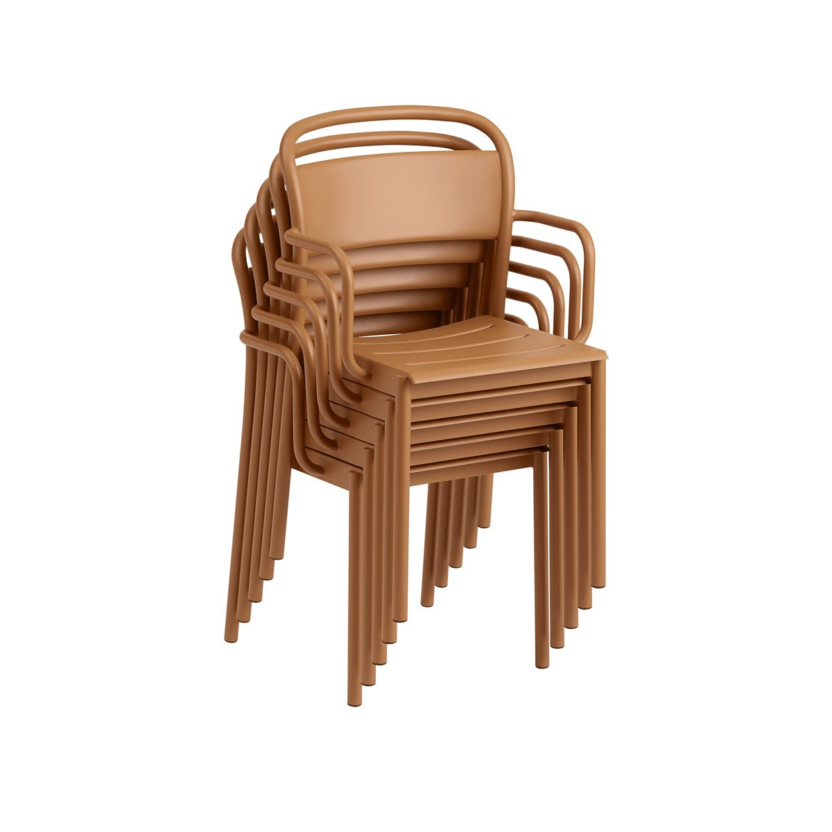 Linear Steel Arm Chairs, Burnt Orange