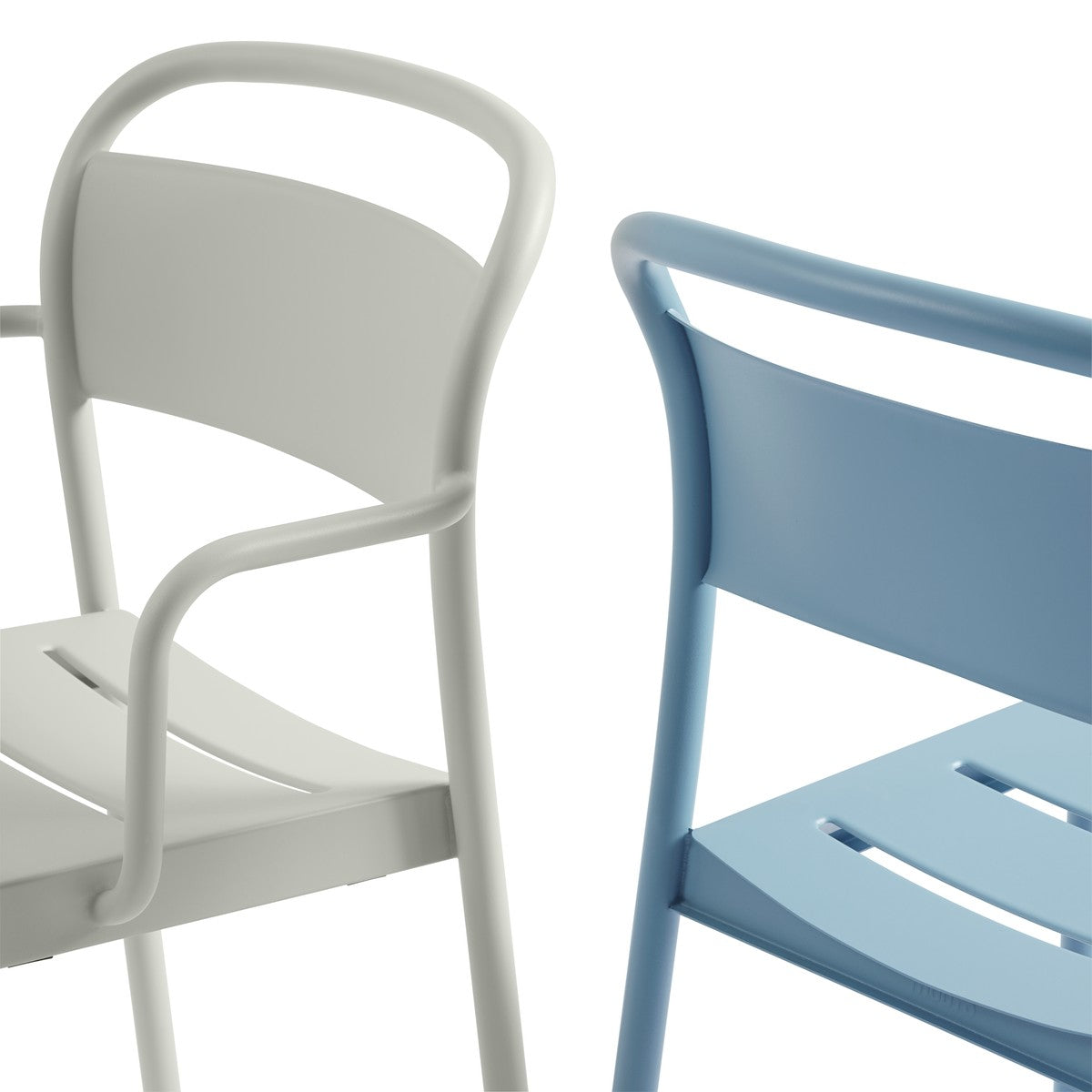 Linear Steel Arm Chairs, Grey