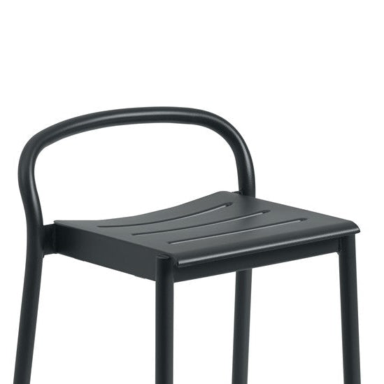 Linear Steel Stool, 65cm,  Black