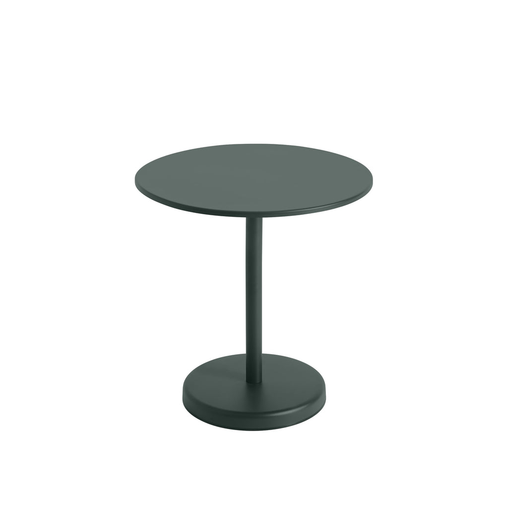Linear Steel Café Table, Dark Green 27.6" x 28.7" Round