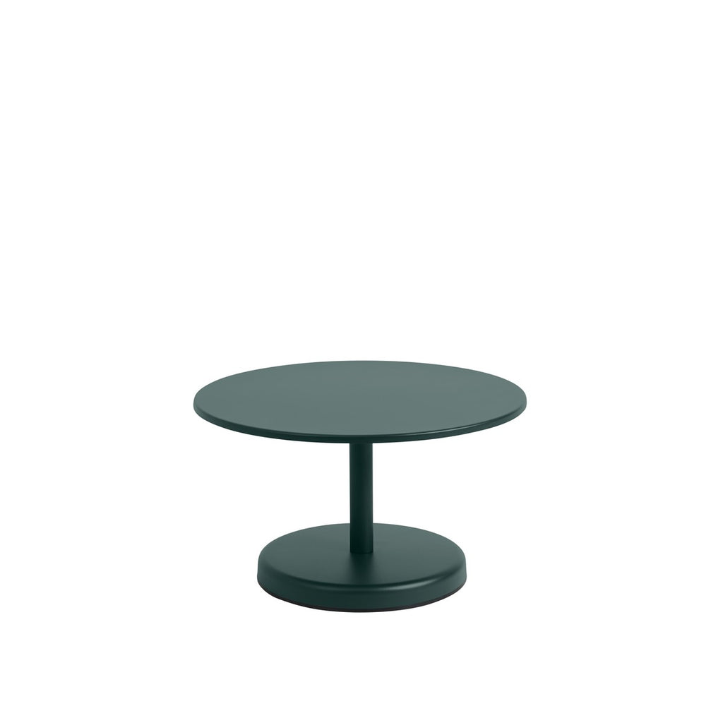 Linear Large Round Coffee Table, Dark Green 27 x 15"