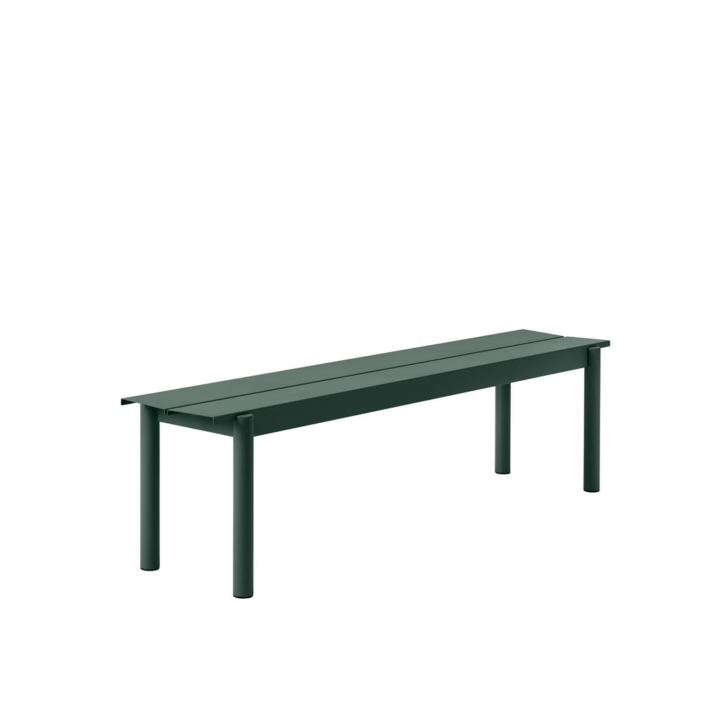 Linear Steel Bench, Dark Green 170cm