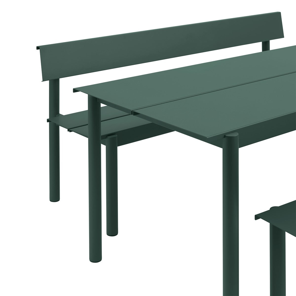 Linear Steel Table, Dark Green 140cm