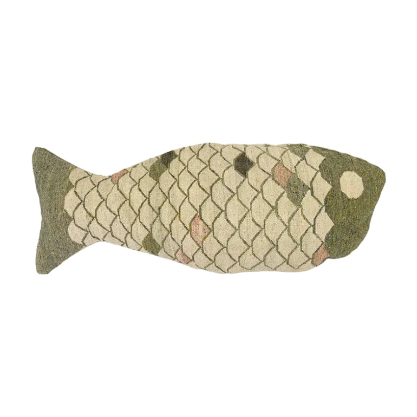 Lucky Fish Pillow, Green