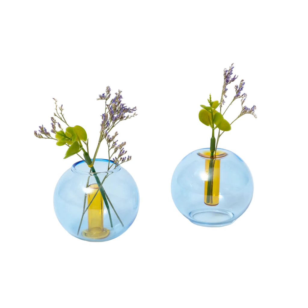 Bubble Vase, Mini, Blue / Yellow