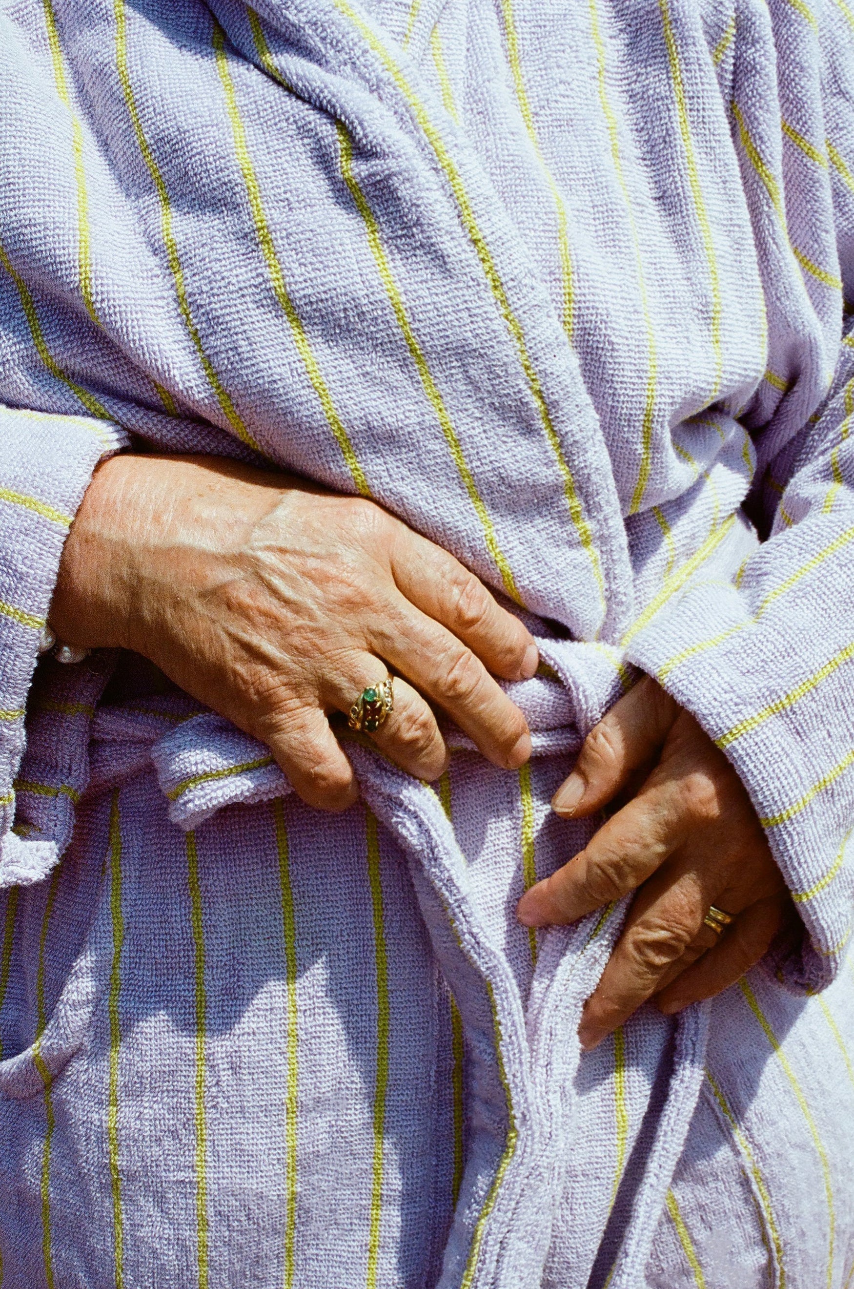 Naram Bathrobe, Lilac/Neon Yellow