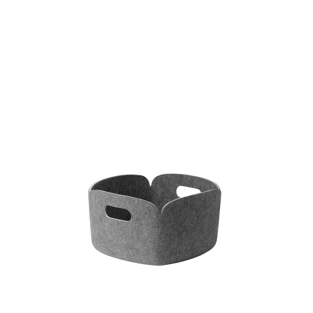 Restore Felt Square 11" Storage Basket, Grey Melange