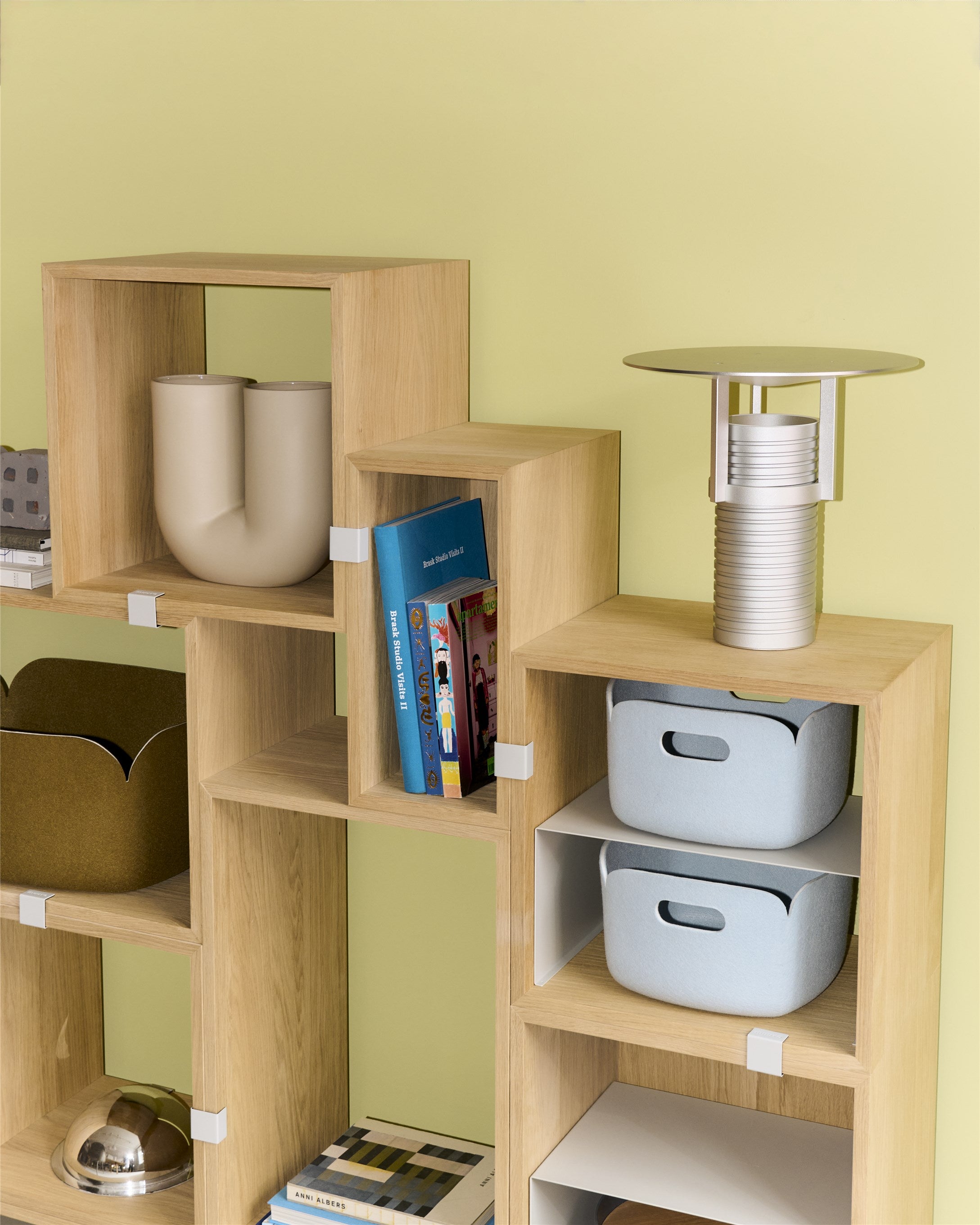 Restore Felt Square 11" Storage Basket, Brown Green