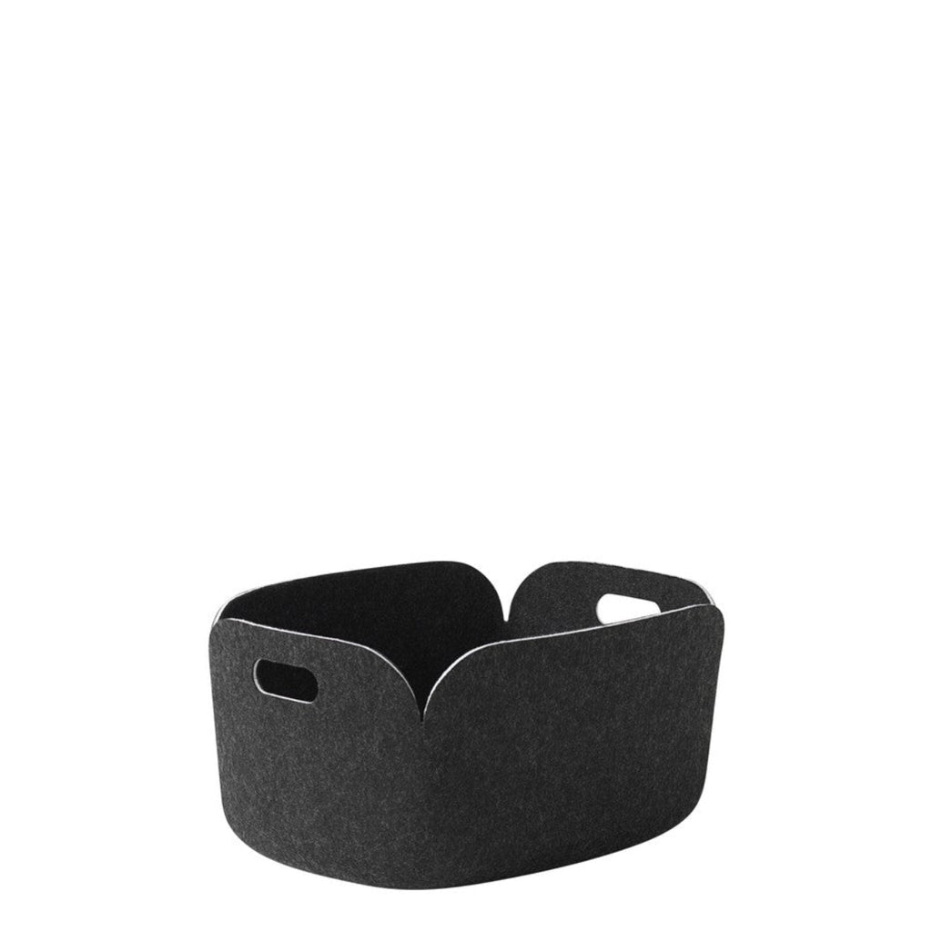 Restore Felt Storage Basket, Black Melange