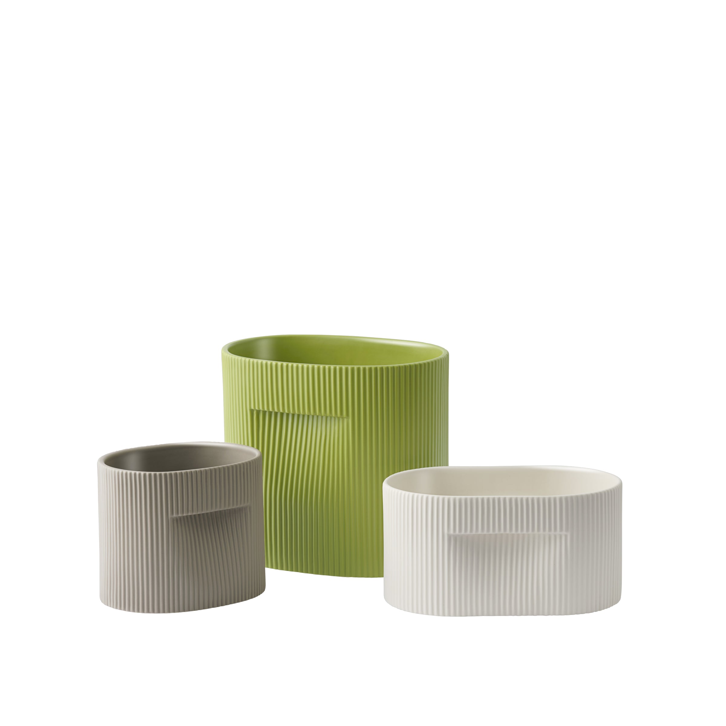 Ridge Planter, Off White, 5"