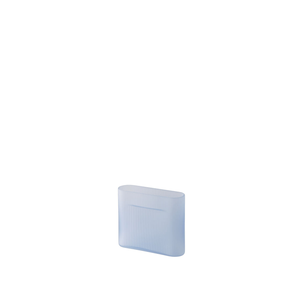 Ridge Vase Frosted, Light Blue, 6.7"