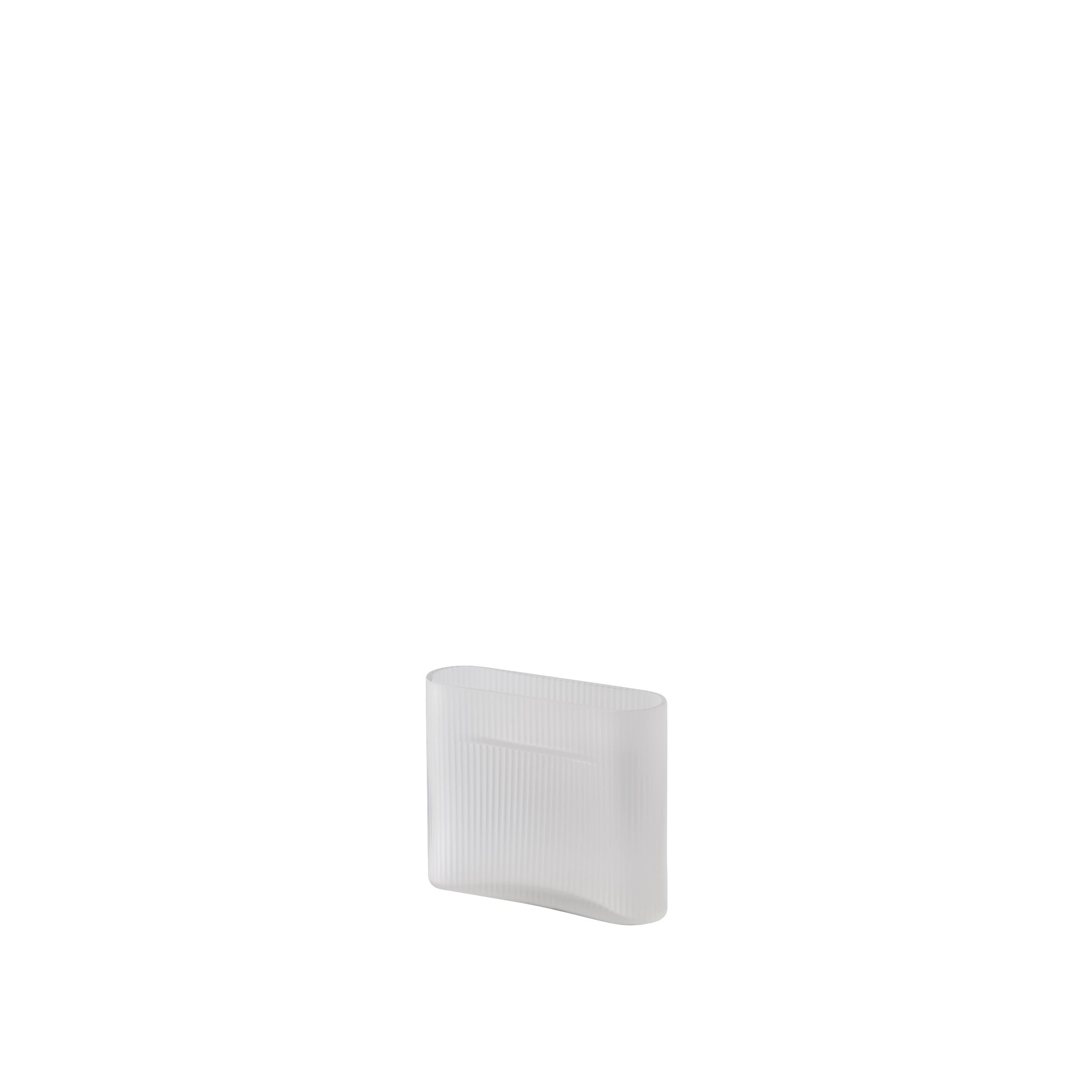 Ridge Vase Frosted, White, 6.7"