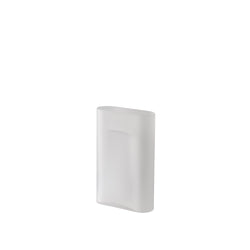 Ridge Vase Frosted, White, 14