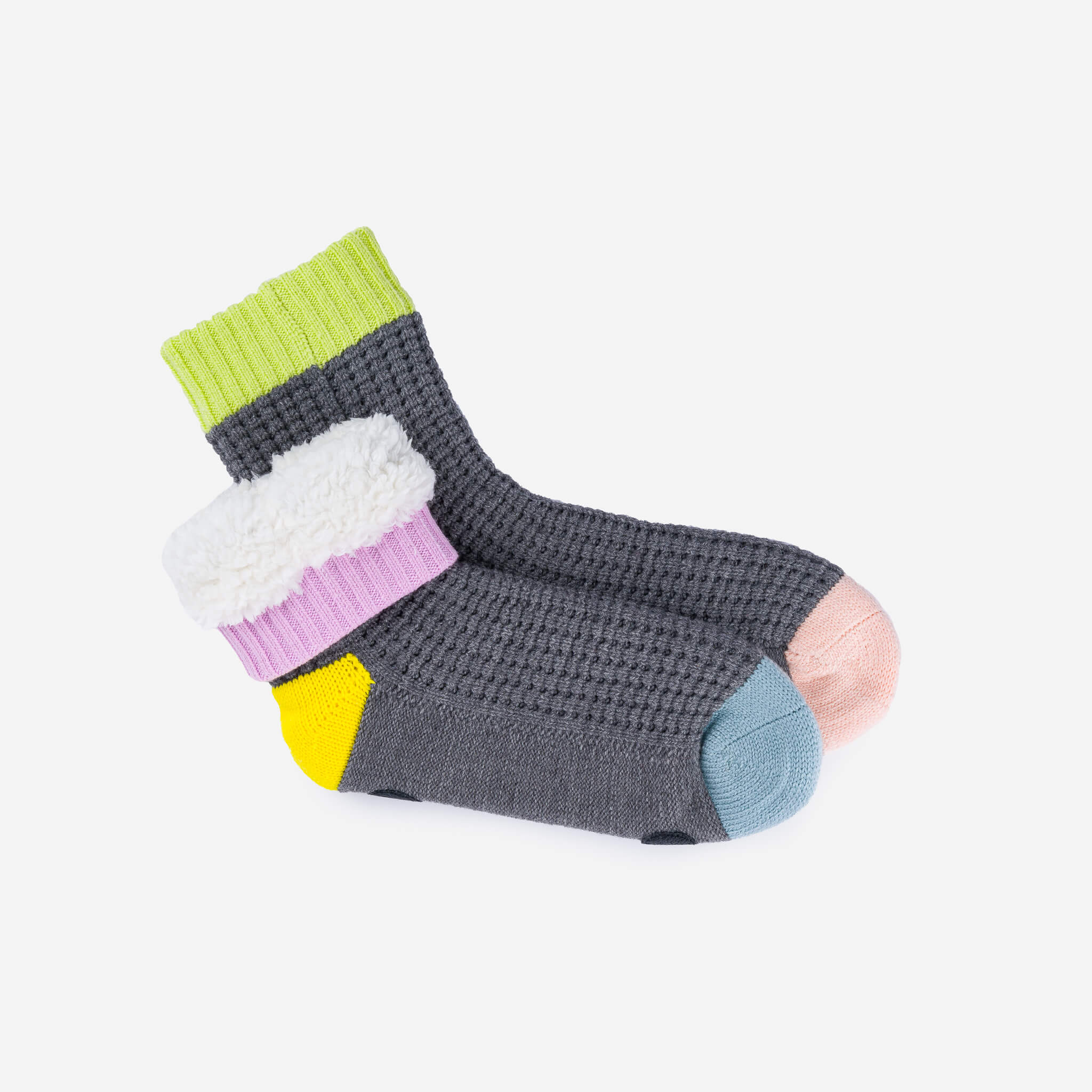 Spot Knit House Socks | Grey / S/M