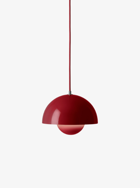 Flowerpot Pendant VP1, Vermillion red
