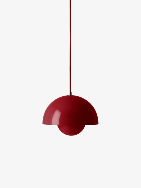 Flowerpot Pendant VP1, Vermillion red