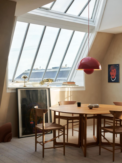 Flowerpot Pendant VP1, Vermillion red