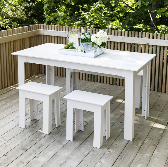 Fresh Air Bench, 18" White