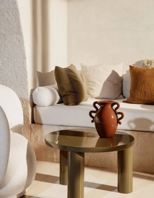 Heavy Linen Cushion, Lemon