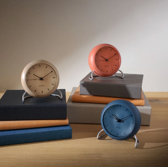 Arne Jacobsen City Hall Table Alarm Clock, orange